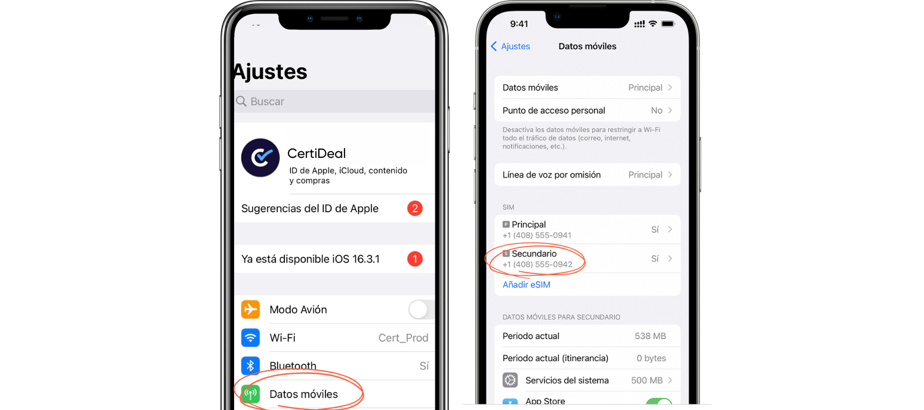 Procedimiento para activar la configuración del Dual SIM del iPhone pt.1